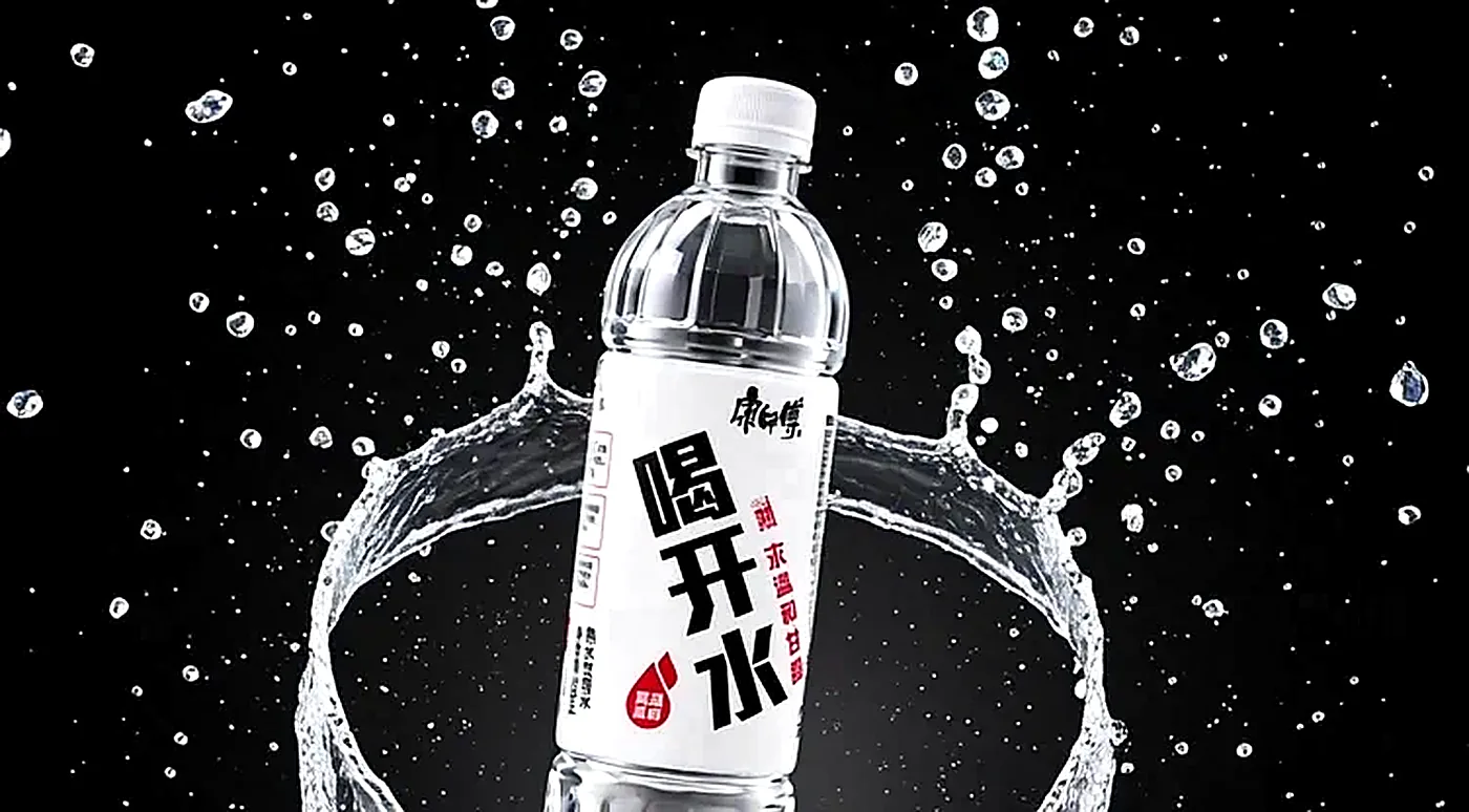 康师傅喝开水瓶装产品与水花